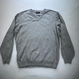 BARBOUR Men’s 100% PIMA Cotton Kelso V- Neck Gray Sweater M